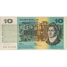 AUSTRALIA 1990 . TEN 10 DOLLARS BANKNOTE . FRASER/HIGGINS . ERROR . MISSING COLOUR